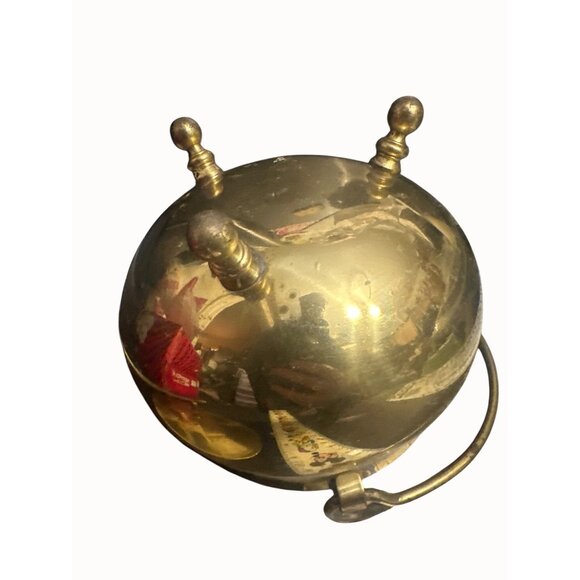 Vintage Brass Cauldron Fire Pot With Lid & Torch smudge pot - Picture 6 of 7